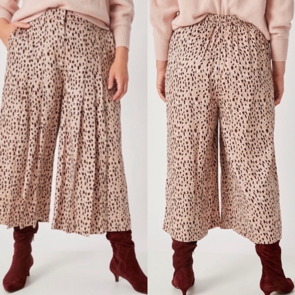 NWT Anthropologie Isobel Printed Wide Leg Crop Pants